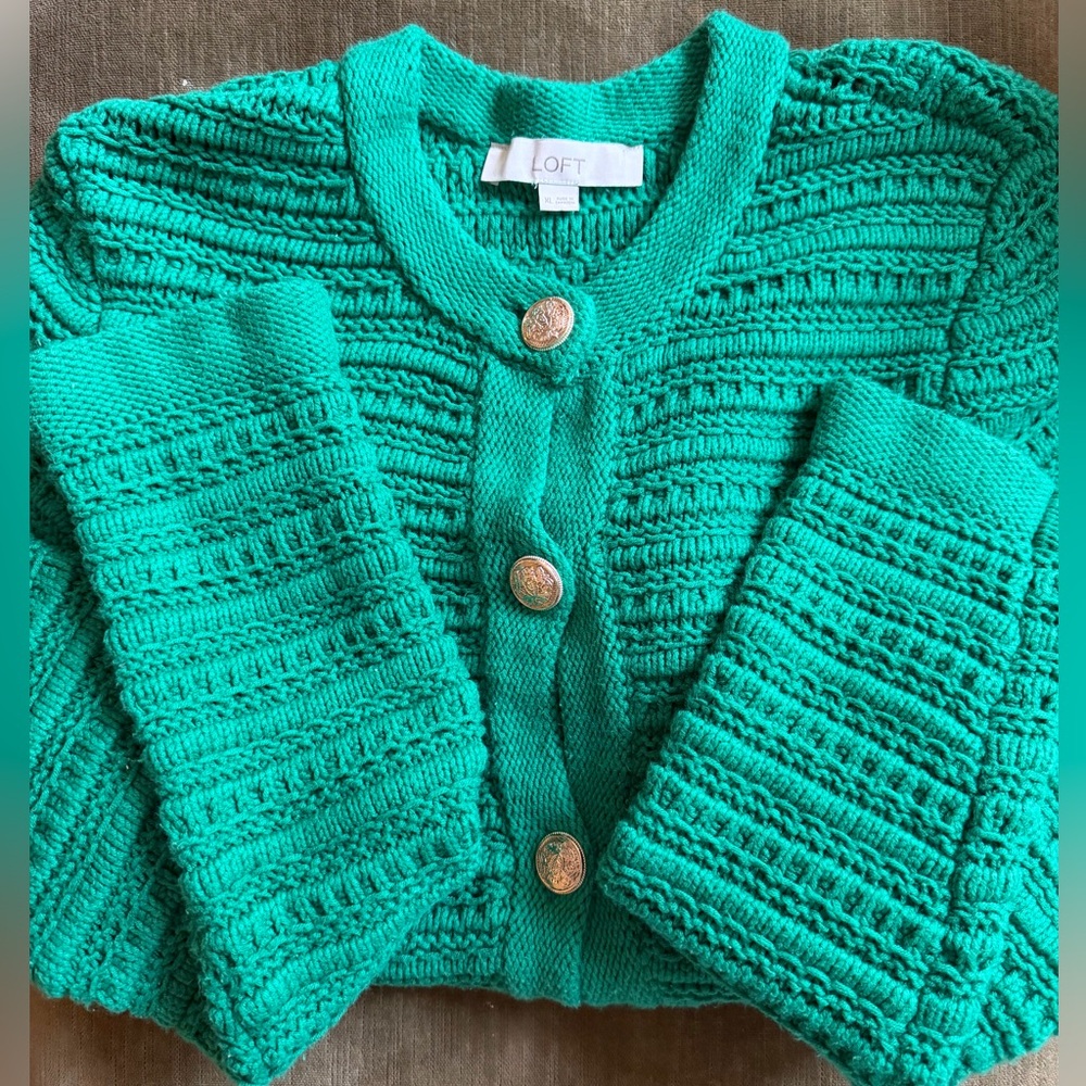 LOFT Textured Sweater Jacket